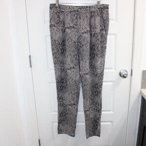 Aritzia T. Babaton 100% Silk Crepe Snakeskin Print Pant Size 10